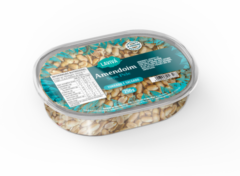 Amendoim Sem Pele Torrado e Salgado Lavivá 250g