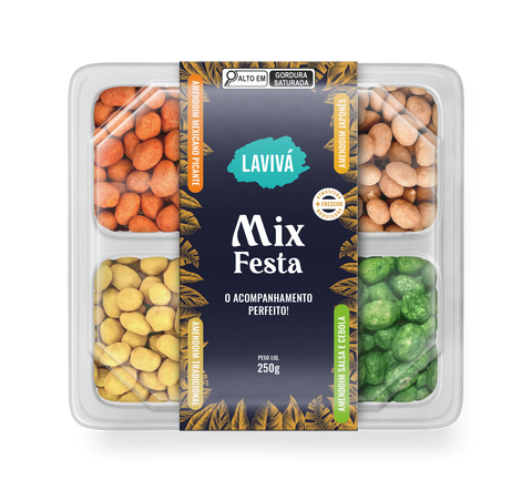 Mix de Amendoim Festa Lavivá Bandeja 250g