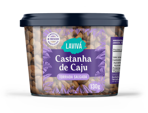 Castanha de Caju Torrada e Salgada Lavivá Pote 130g