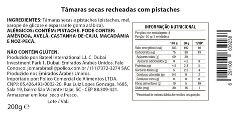 Tâmara Jomara Recheada com Pistache 200g