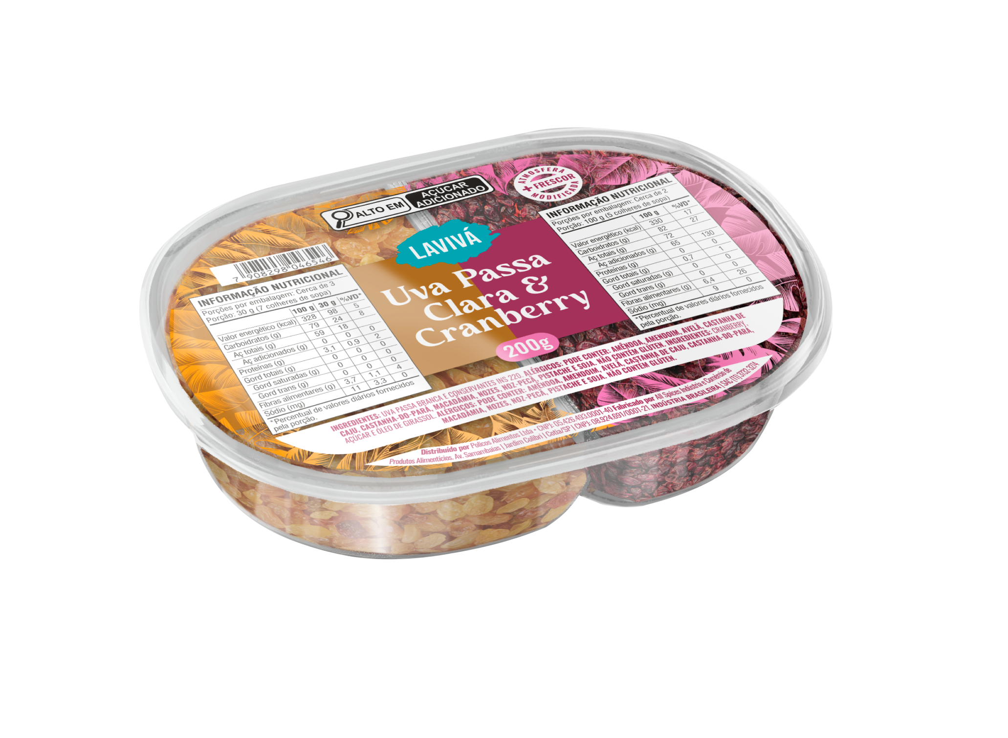 Duo Cramberry/Uva Clara Laviva 200g
