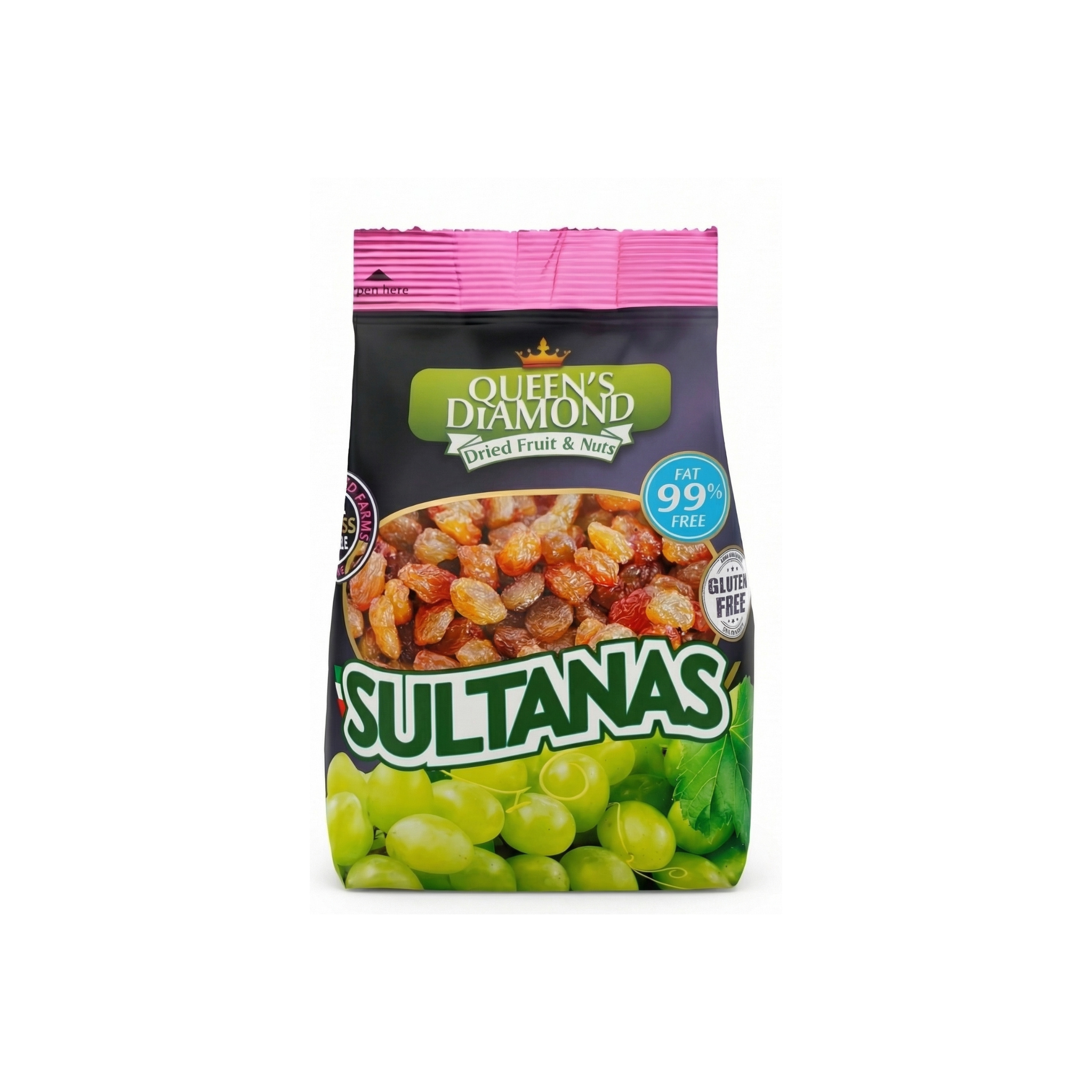 Uva Passa Escura Queens Diamond 250g  Premium Sem Semente