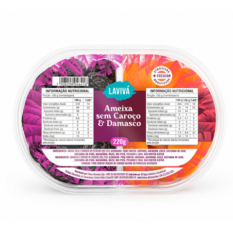 Duo Damasco e Ameixa Lavivá 220g
