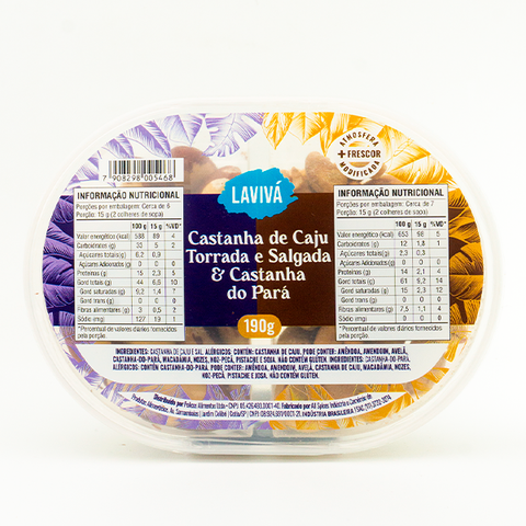 Duo Castanha-do-Pará e Castanha de Caju Lavivá 190g