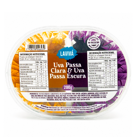 Duo Uva Passa Clara e Escura Lavivá 200g